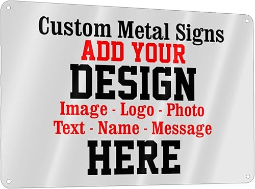 Miniatura 10 de Letrero de metal personalizado con tu propia imagen, foto, logotipo, texto, nombre, mensaje, letreros personalizados para negocios, oficina, hogar,