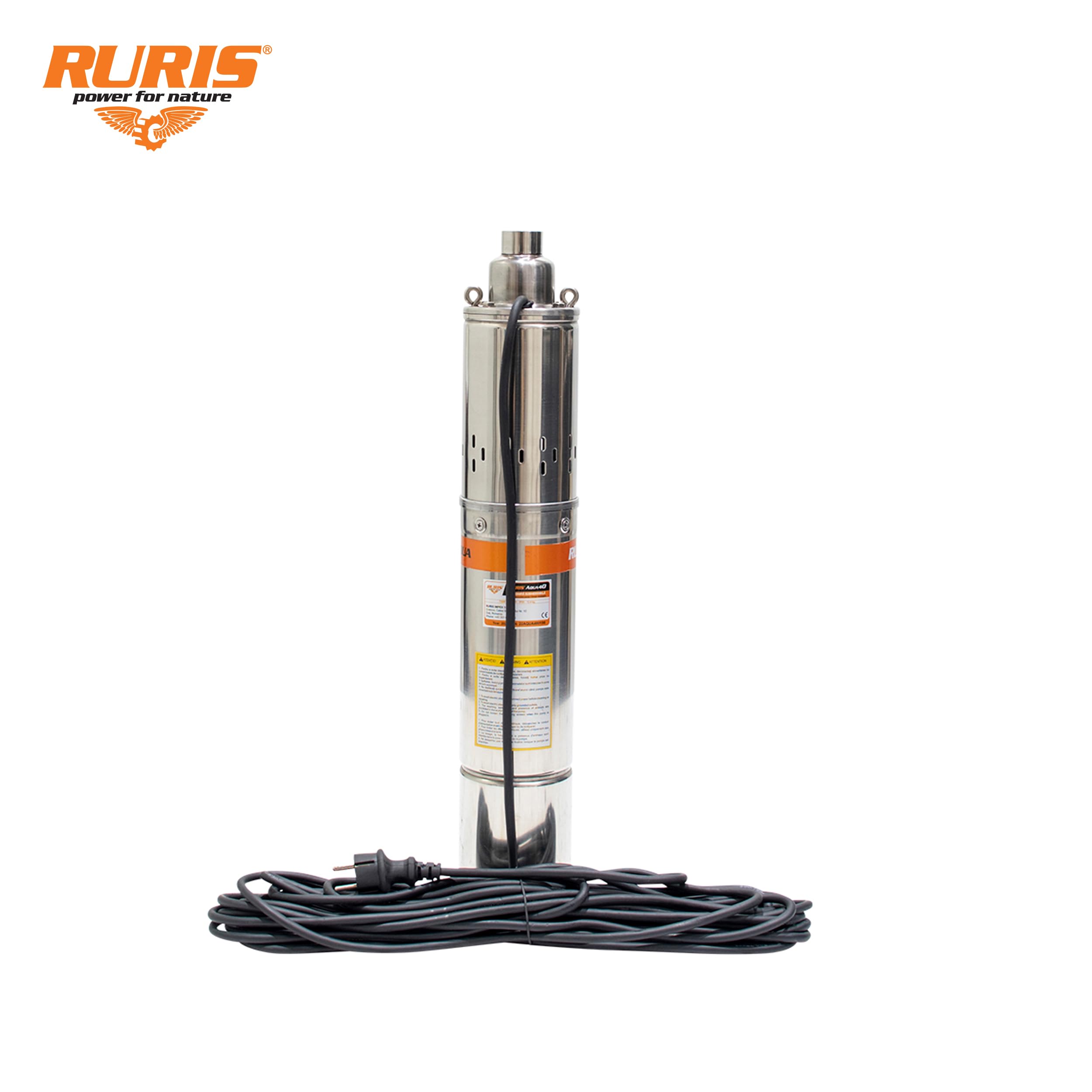 RURIS POWER FOR NATURE Pompe Submersible Aqua 40 750W Débit 1880L/H Hauteur Max 100M Câble 15M Raccord 1 Pouce Eau Propre Idéale Pour Jardin Irrigation Puits