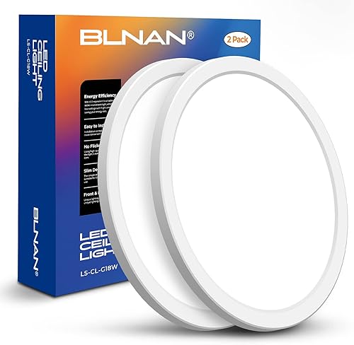 Miniatura 8 de BLNAN Lámpara LED de techo empotrada, 9 pulgadas, 18 W, 3000 K4000 K5000 K, lámpara de instalación fija cableada, lámpara blanca redonda ultrafina