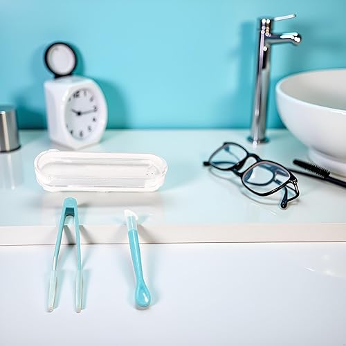 Miniatura 5 de JJLFresheners Aplicador de contacto azul, herramienta removedor de lentes de contacto, insertor+pinzas con punta suave, para lentes de contacto