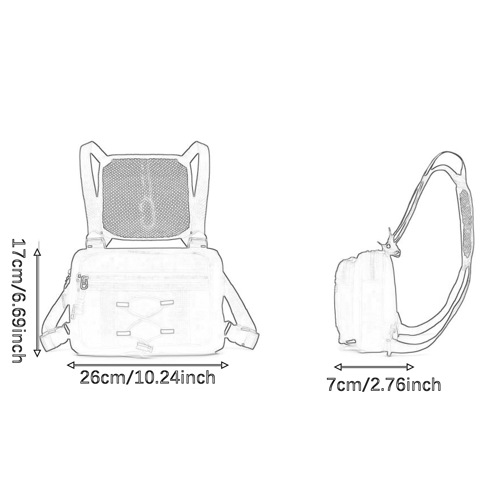 predolo Mochila de Pecho para binoculares, Soporte para binoculares, Bolsa Multiusos, Resistente al Desgaste, fácil de Transportar, arnés para binoculares, Caqui