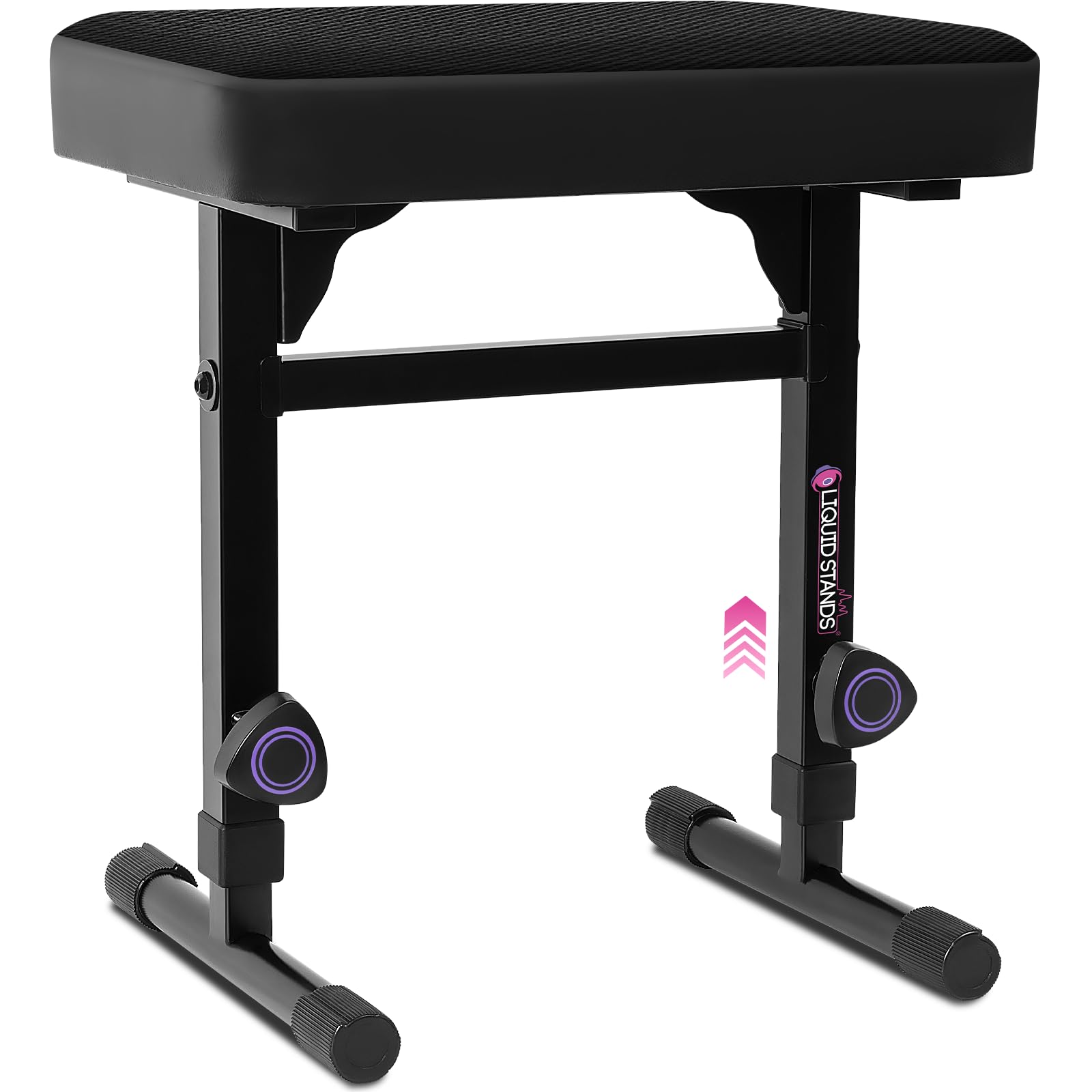 Liquid Stands Piano Bench Adjustable Stool Music Keyboard Bench Seat for Piano Keyboard Stand with Black Padded Cushion