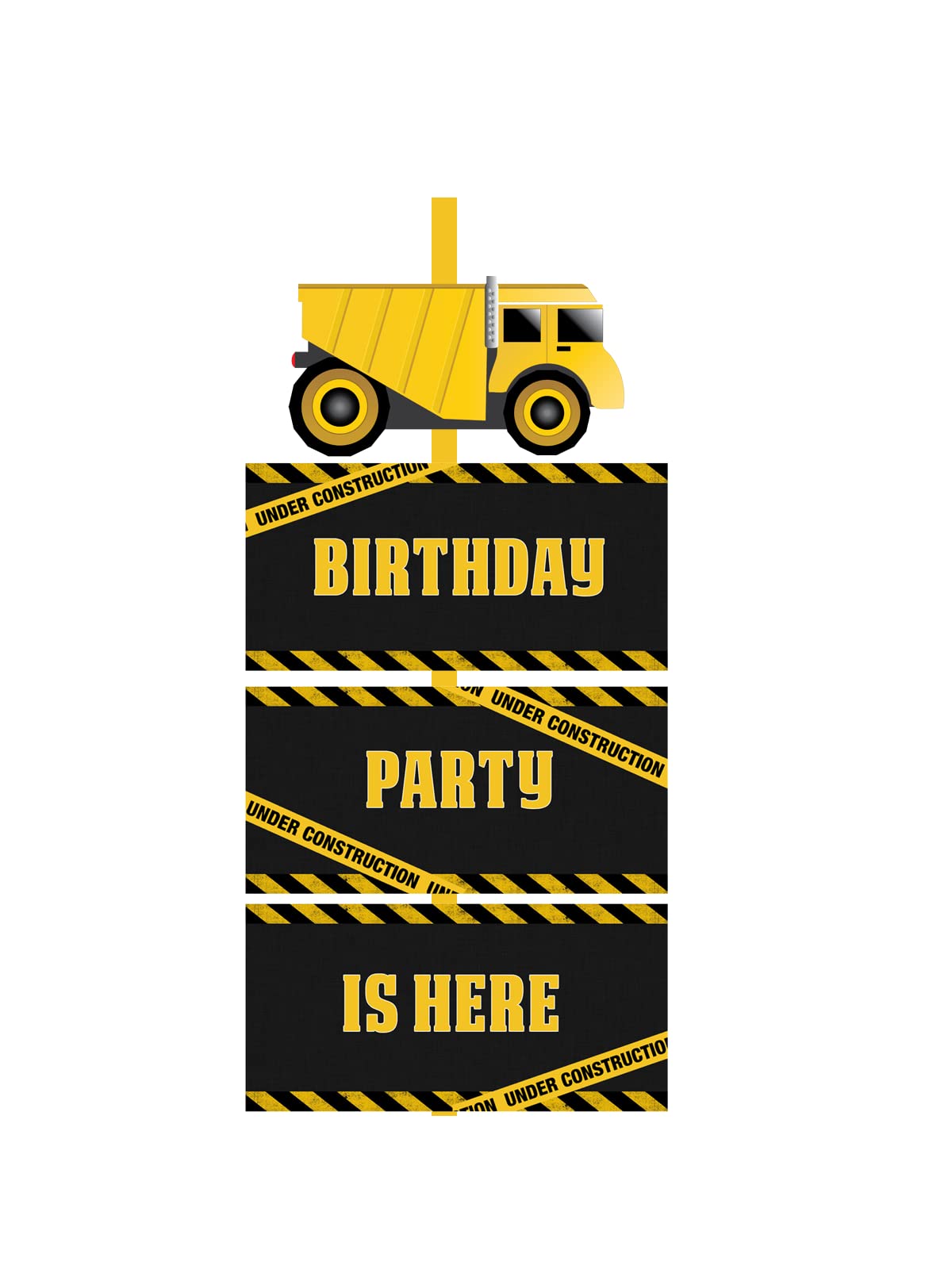 WoW Party Studio Construction Theme Happy Birthday Decorations Door/Welcome Banner - 3ft Ht