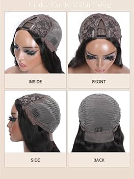 Amazon.com : Beauty Forever Kinky Curly V Part Wig Human