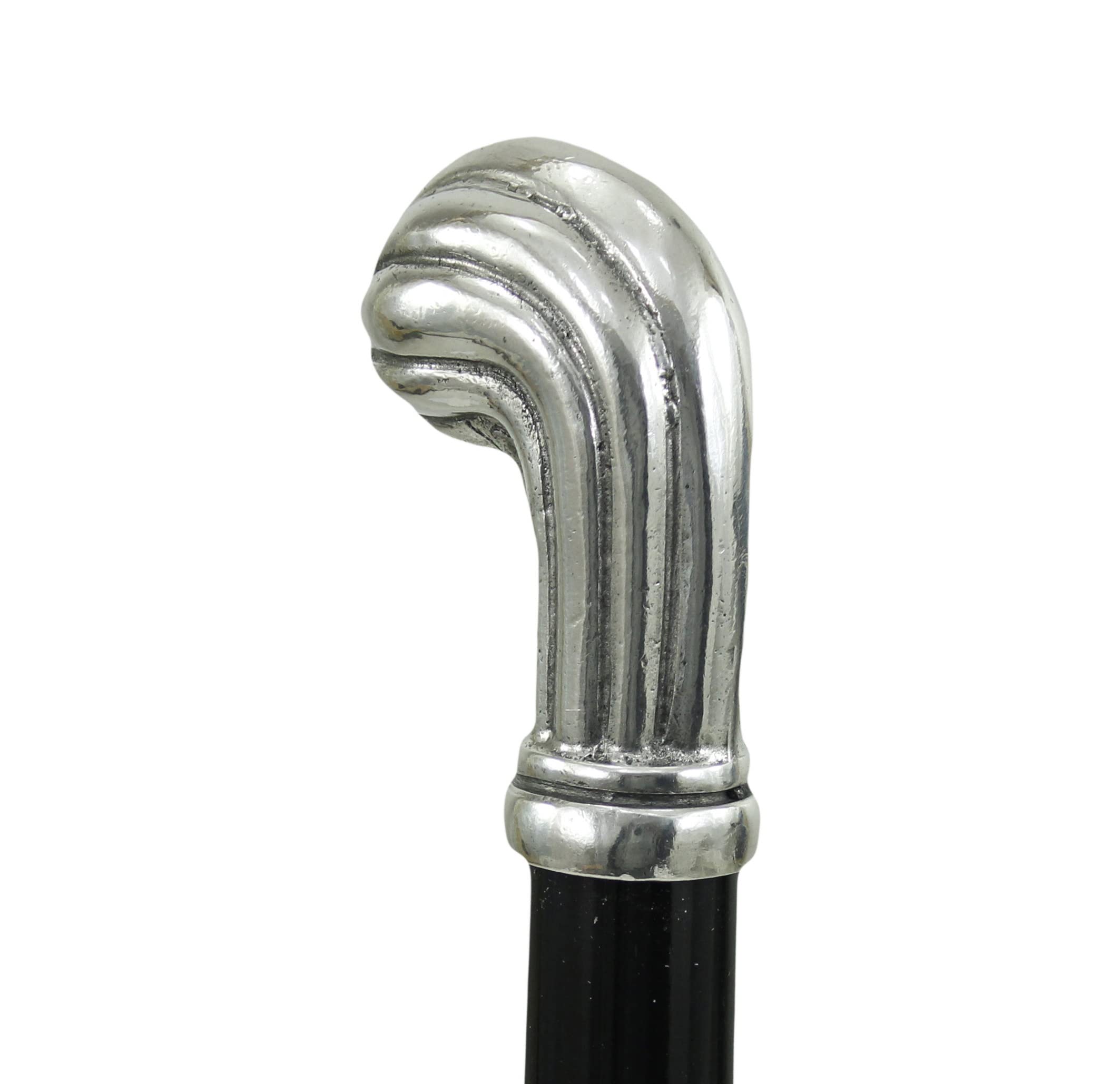 Bastón de paseo Liberty peltre de madera negra clásica y elegante