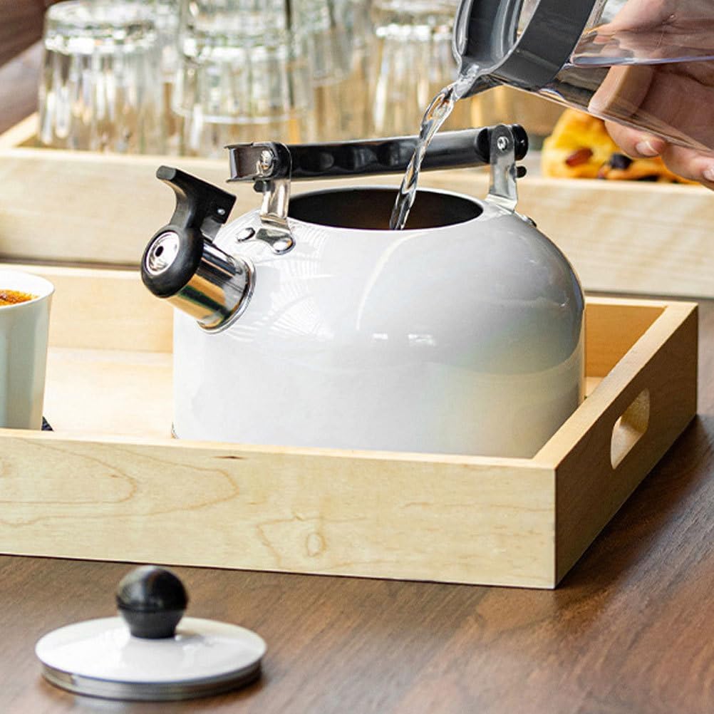 ABOOFAN Whistle Kettle Heating Tea Kettle Stovetop Stainless Steel Tea Pot for Boiling Water Coffee or Milk White