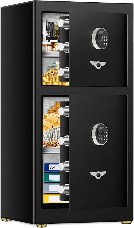 [𝟐𝟎𝟐𝟒 𝐍𝐞𝐰] 7.6 Cu Ft Extra Large Home Safe Fireproof Waterproof with [DOUBLE SAFES], Heavy Duty Digital Security Box with [Hidden Compartment], Fireproof Safe for Home Business Office USE