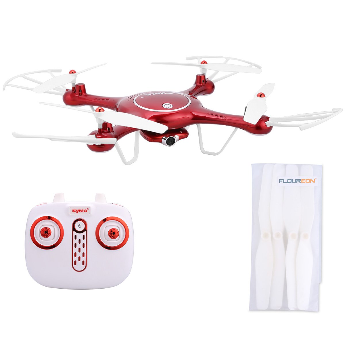 Syma X5UW Drone 4 Canali 6 Axis Gyro 2.4G 360° Rotolo 3D RC Quadricottero con Telecomando, Rosso