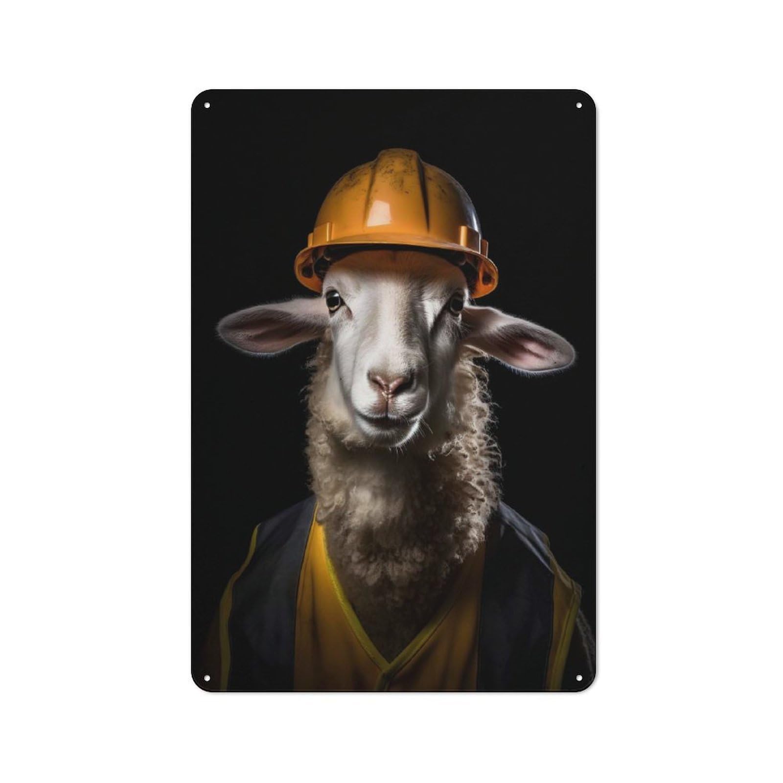 Junmoney Style-3 Classic Vintage Metal Sign 30X20cm Featuring Builder Sheep, Classic Pub Decor For Bar, Kitchen, Garage Or Games Room