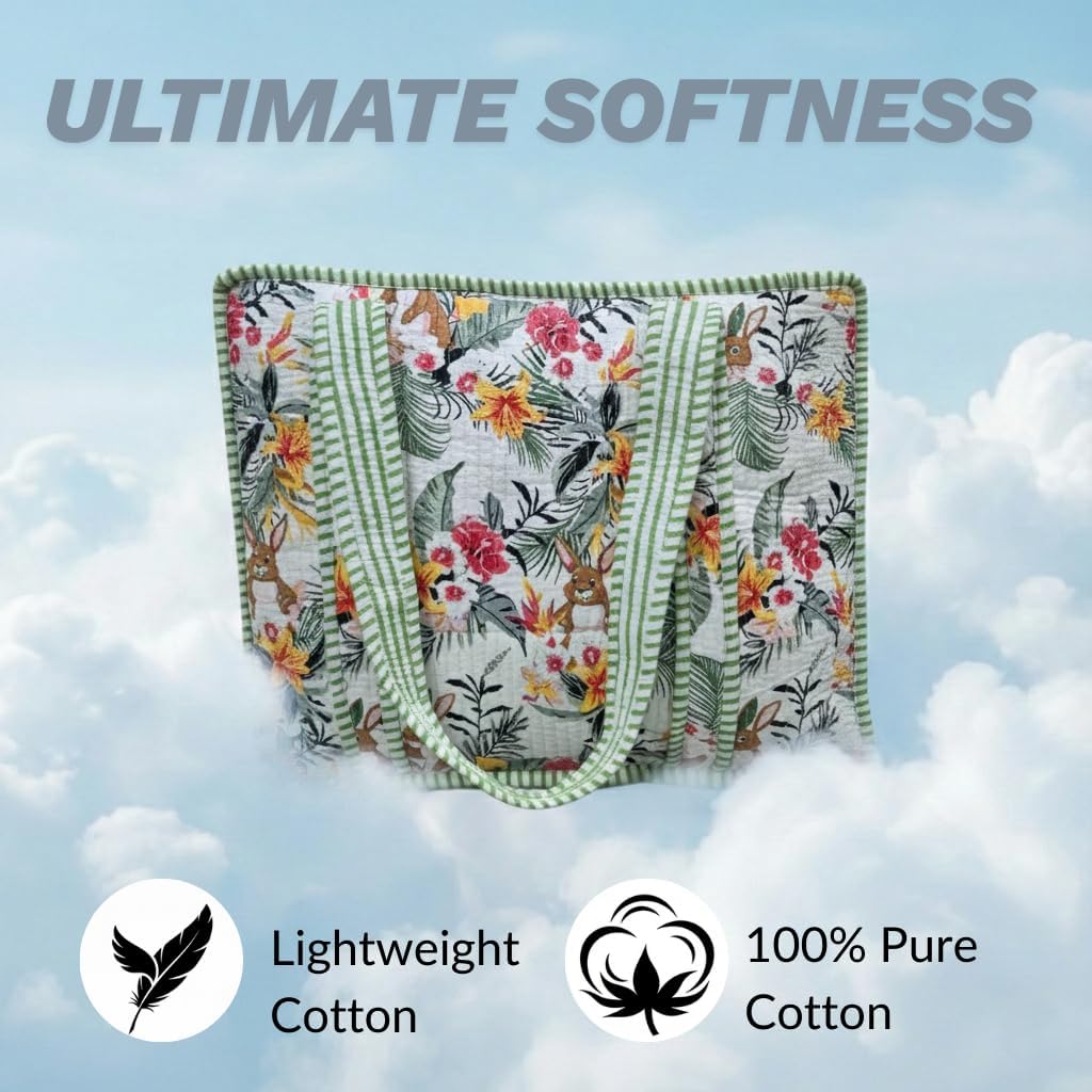 COTSILER Women Tote Bags Lightweight 18x16 Zipper Travel Bag Purse Cotton Shoulder Tote Bags For Shopping,Grocery,Beach Bag - Image 8