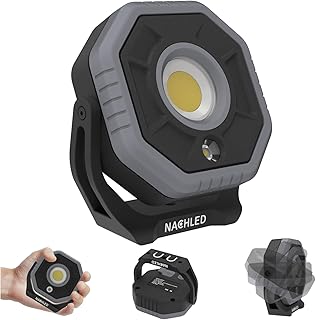 LED Arbeitsstrahler, 1600 lm akku strahler Arbeitsleuchte, Typ-C wiederaufladbar 5200 mAh, mit 360° drehbarem Magnetständer, IP65, für Autoreparatur, DIY und Wartung