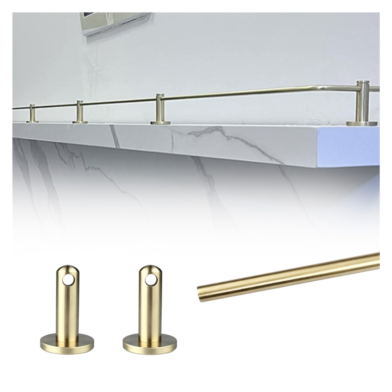 Peynir Style A 8-39 In Detachable Entryways Shelf Guard Rail, Anti-Fall Cabinet Metal Guardrail Bars For Glassware, Collectibles, Decor Gallery Rails With Posts & Screws(,L 15"/38.1Cm)