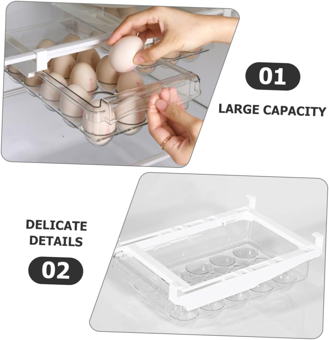 Fridge Egg Organizer Egg Cartons for Chicken Storage Box Refrigerator Shelf