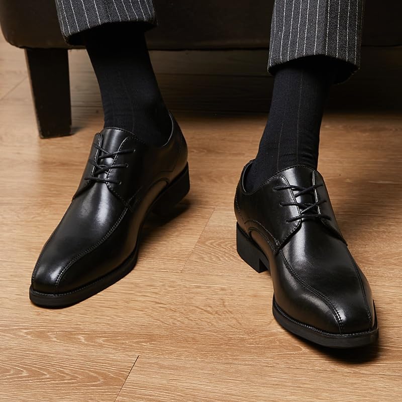 Business Casual Lace Up Leather Shoes Mens Formal Shoes Genuine Leather Shoes for Men Dress Shoes Wedding Shoes Anti-Slip Low Top Non Slip Prom2