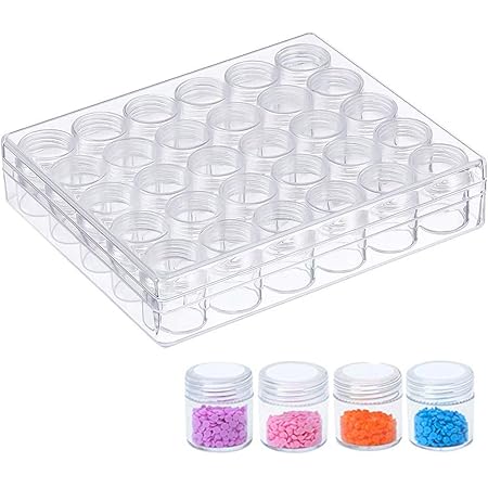 Amazon 30個セット Kalolary 15mlプラスチックビーズ収納ケース ビーズ 収納ボックス 小分け丸ケース アクセサリーケース 化粧品用小分け容器 詰め替え容器 クリームケース 化粧品用小分け容器 通販