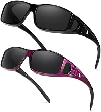 LVIOE 2P Fit Over Sunglasses for Men&Womens,Polarised Lens Anti Glare Over Glasses Sunglasses with UV Protection