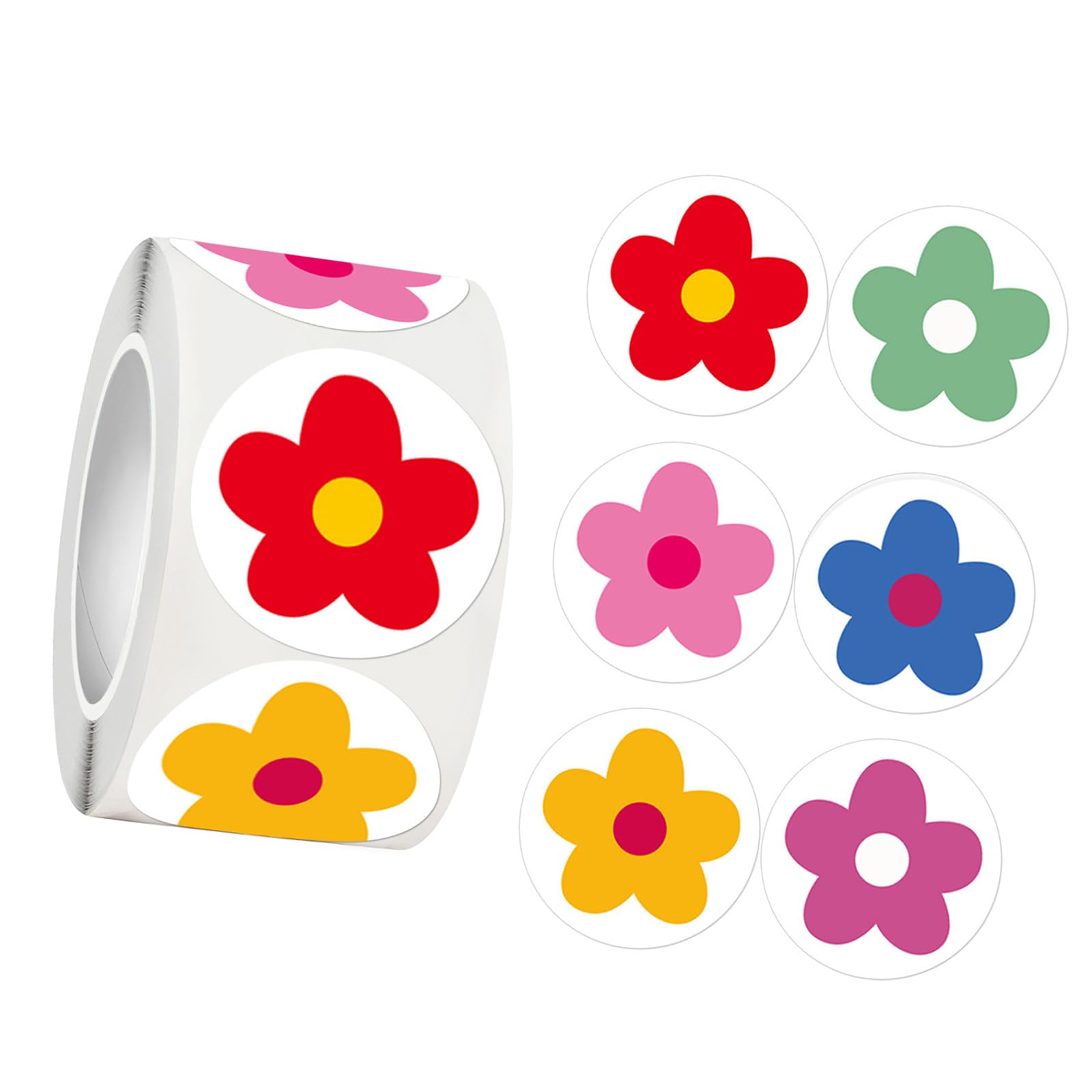 500Pcs Flower Sticker Adhesive Wrapping Label for Journal Scrapbooking Packaging Kids Motivational for Teacher Reward