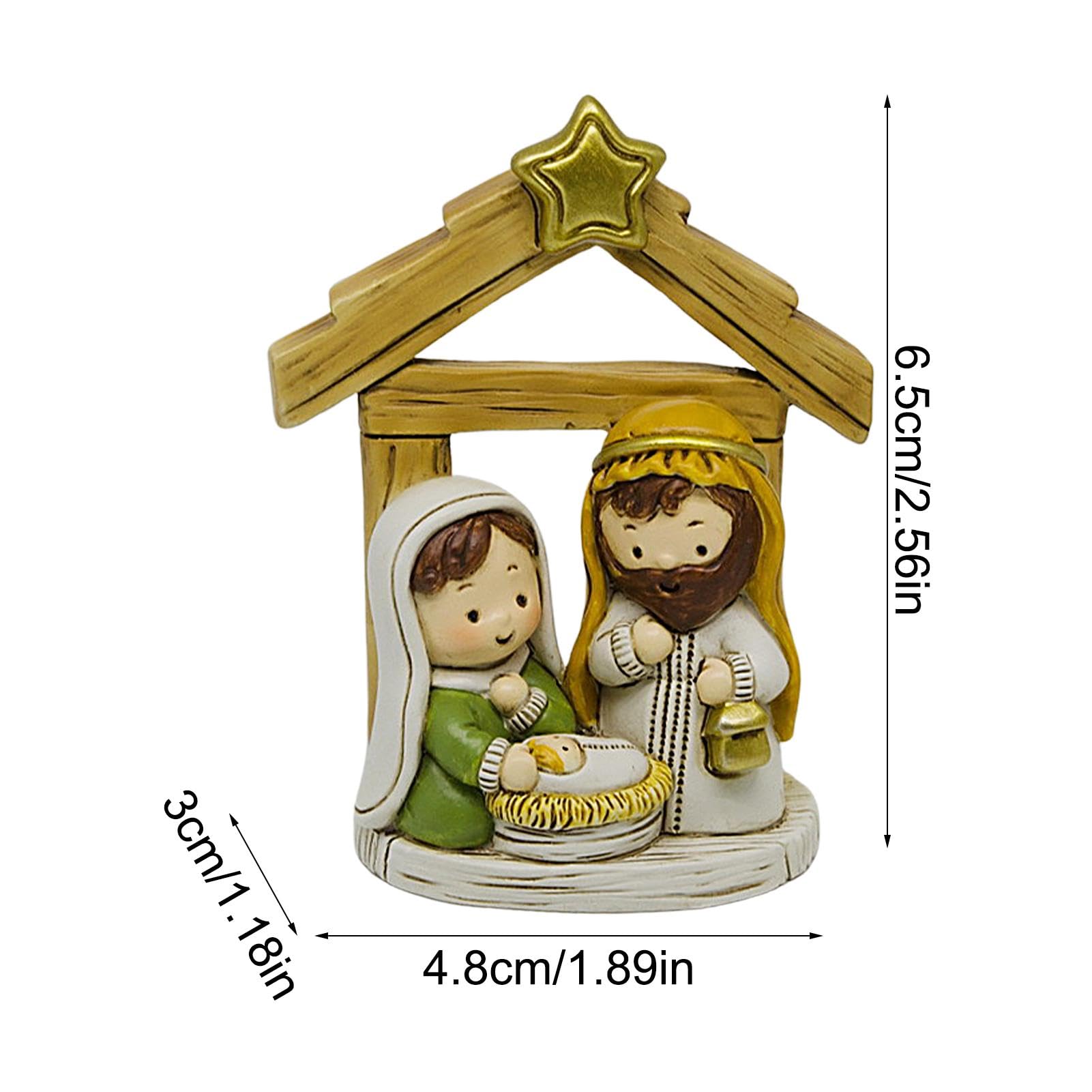 Figurines De La Nativité En Résine | Ensemble De Crèche Noël | Crèche Dans Une Boîte | Ornement Boîte De La Nativité Noël