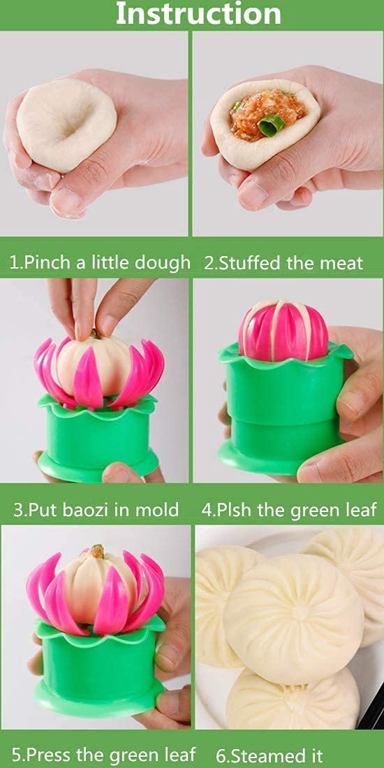 NOBILEA Momos Maker, Momo Maker Mould Shapes Plastic, Dumpling Maker (Momos Maker) Dough Press Mould 3