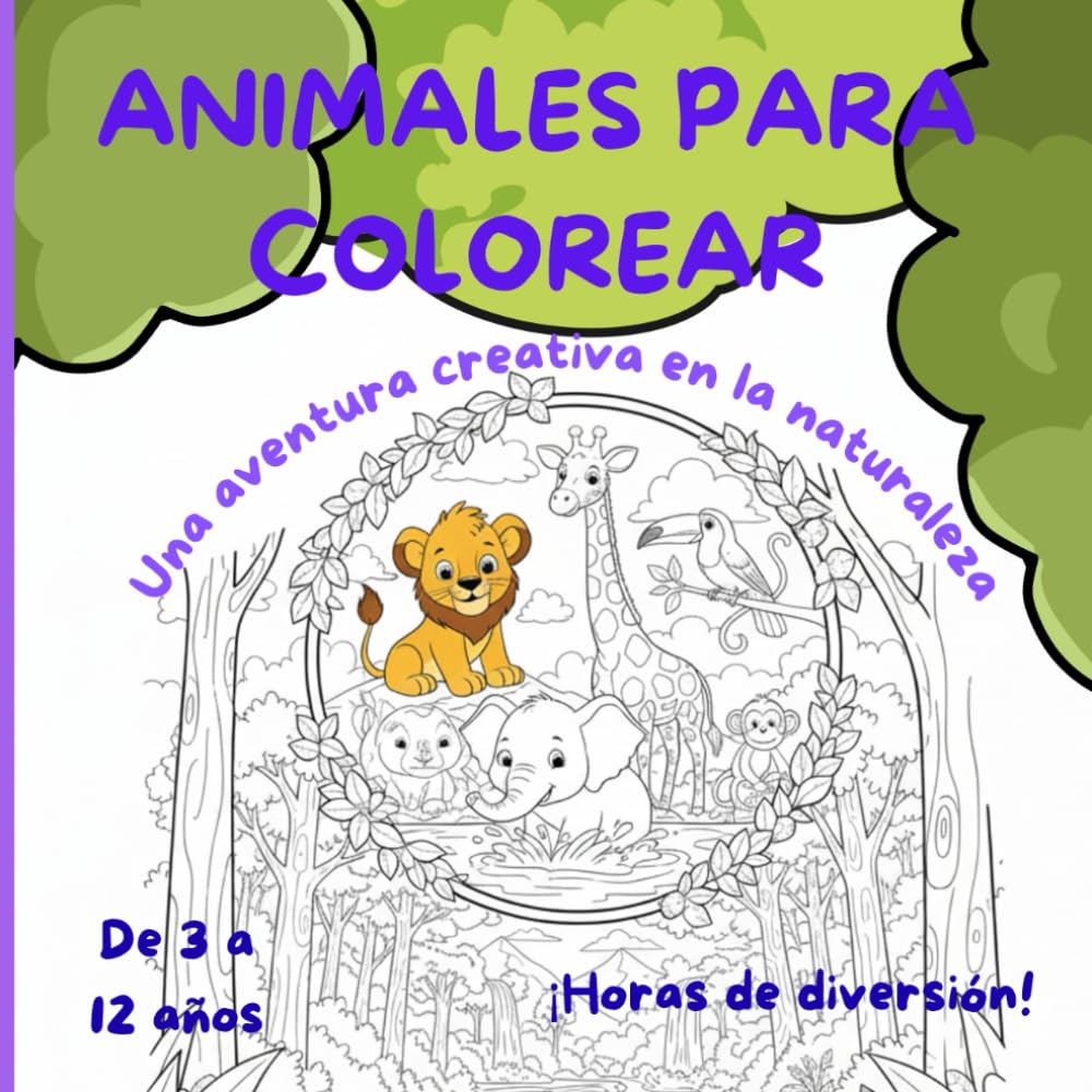 Libro Colorear Animales Cute: Paginas para colorear educativo para niños de 3-12 años