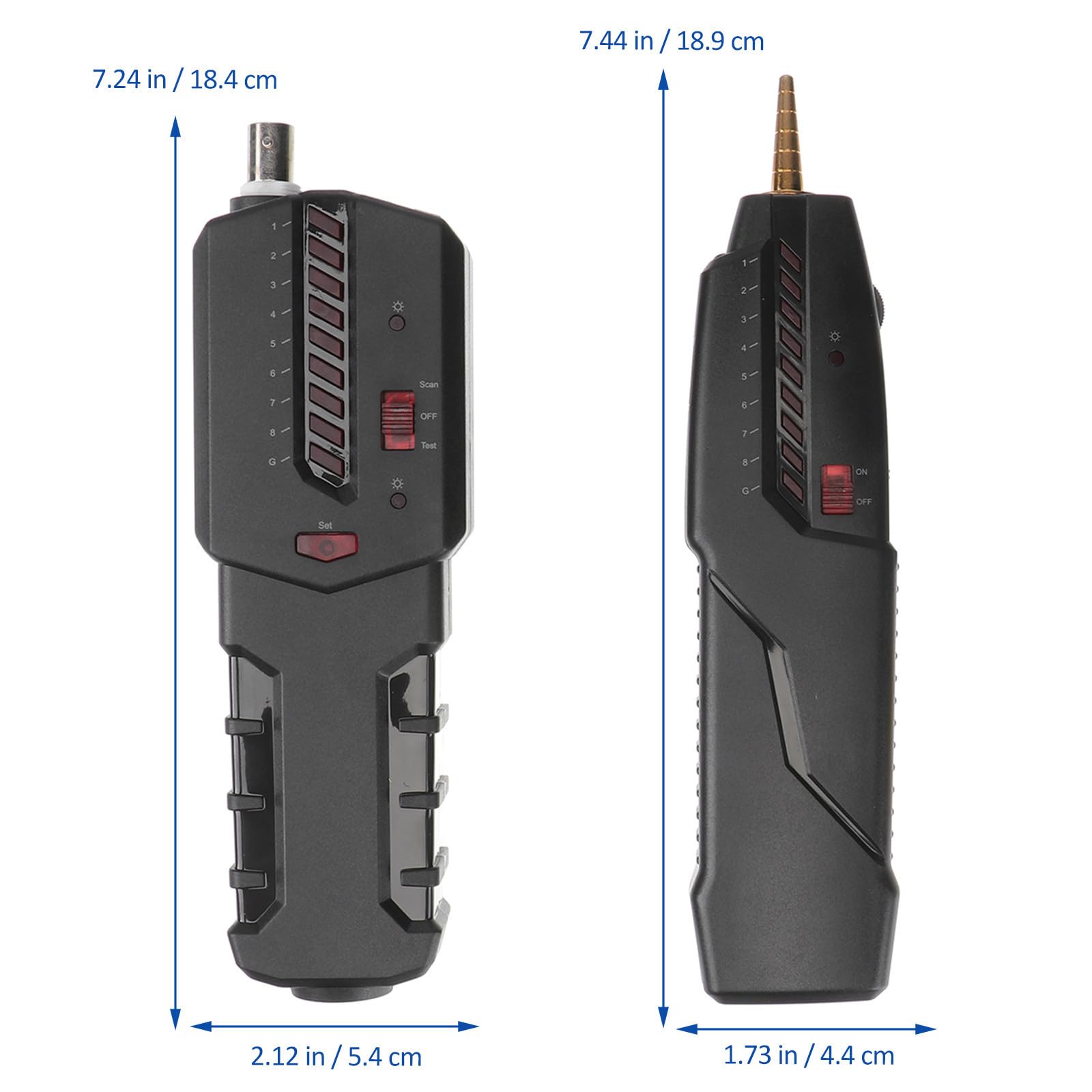 HOMSFOU Testeur en Noir Fonction Multifonction Réseau de Câbles Veille Automatique et Alignement de Niveau Plastique et Métal Suivi et Détection de Câbles Ethernet