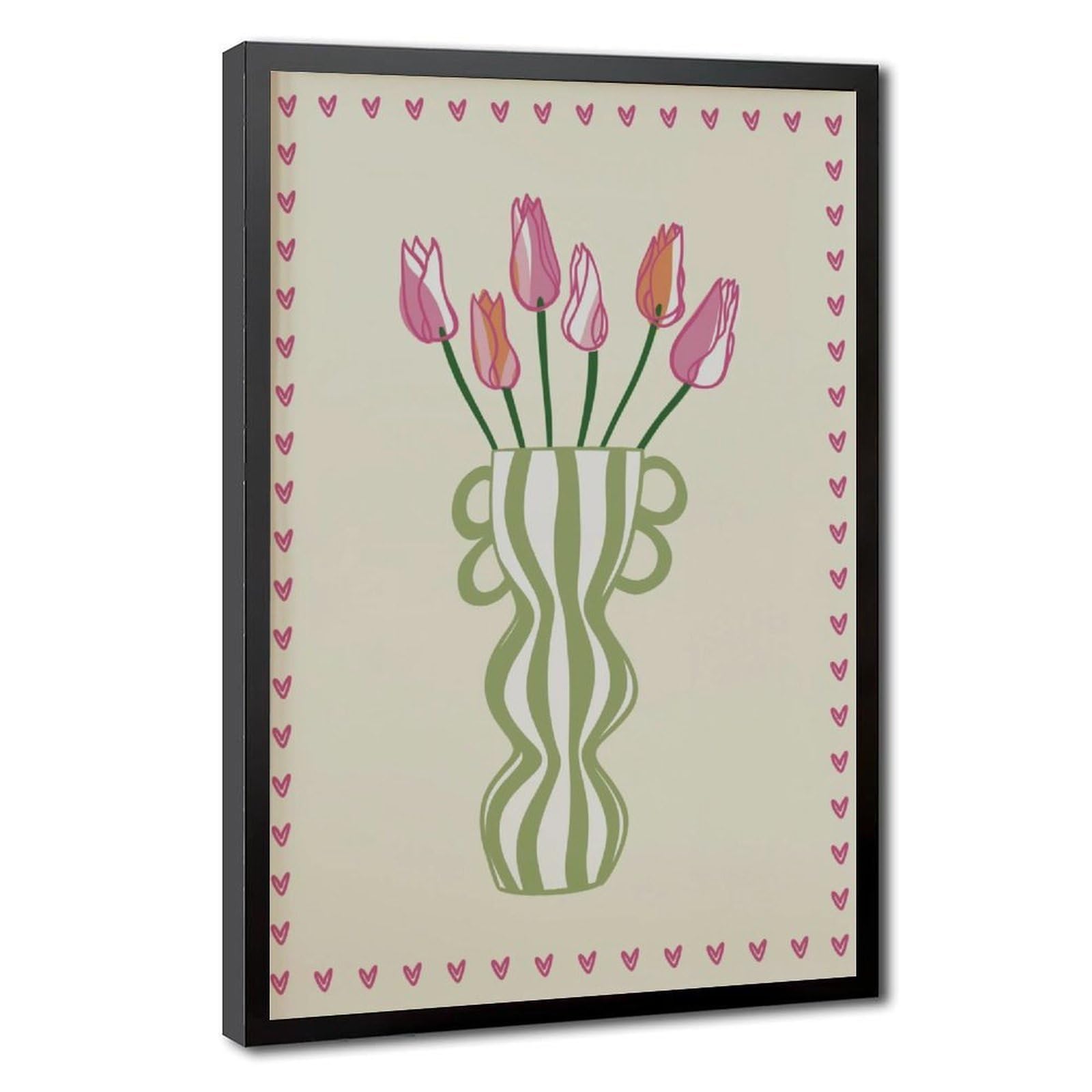 Bareronor Tulip Flower Vase Art Canvas Poster Bedroom Decor Landscape Office Room Decor Gift 24" L X 36" W