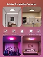 Vista 7 de Govee Smart Ceiling Light, RGBIC LED Ceiling Light Fixture, 2400LM Flush Mount Light Fixture, DIY Colors, Works with Alexa, 2200K-6500K Lights for