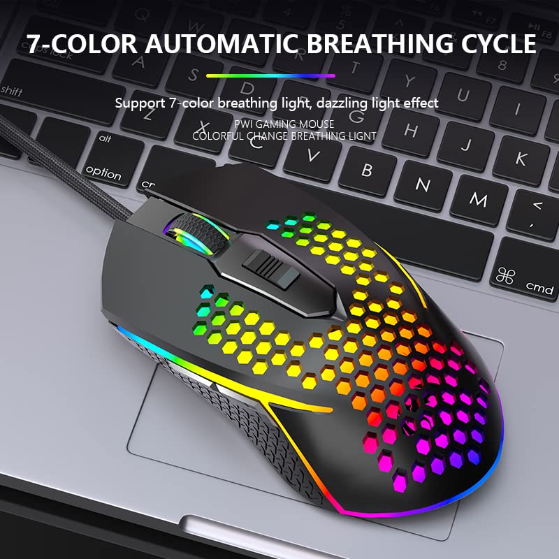 Ratón RGB para juegos Circle Pit rosa con 6 botones programables y 6400 DPI ajustables 2
