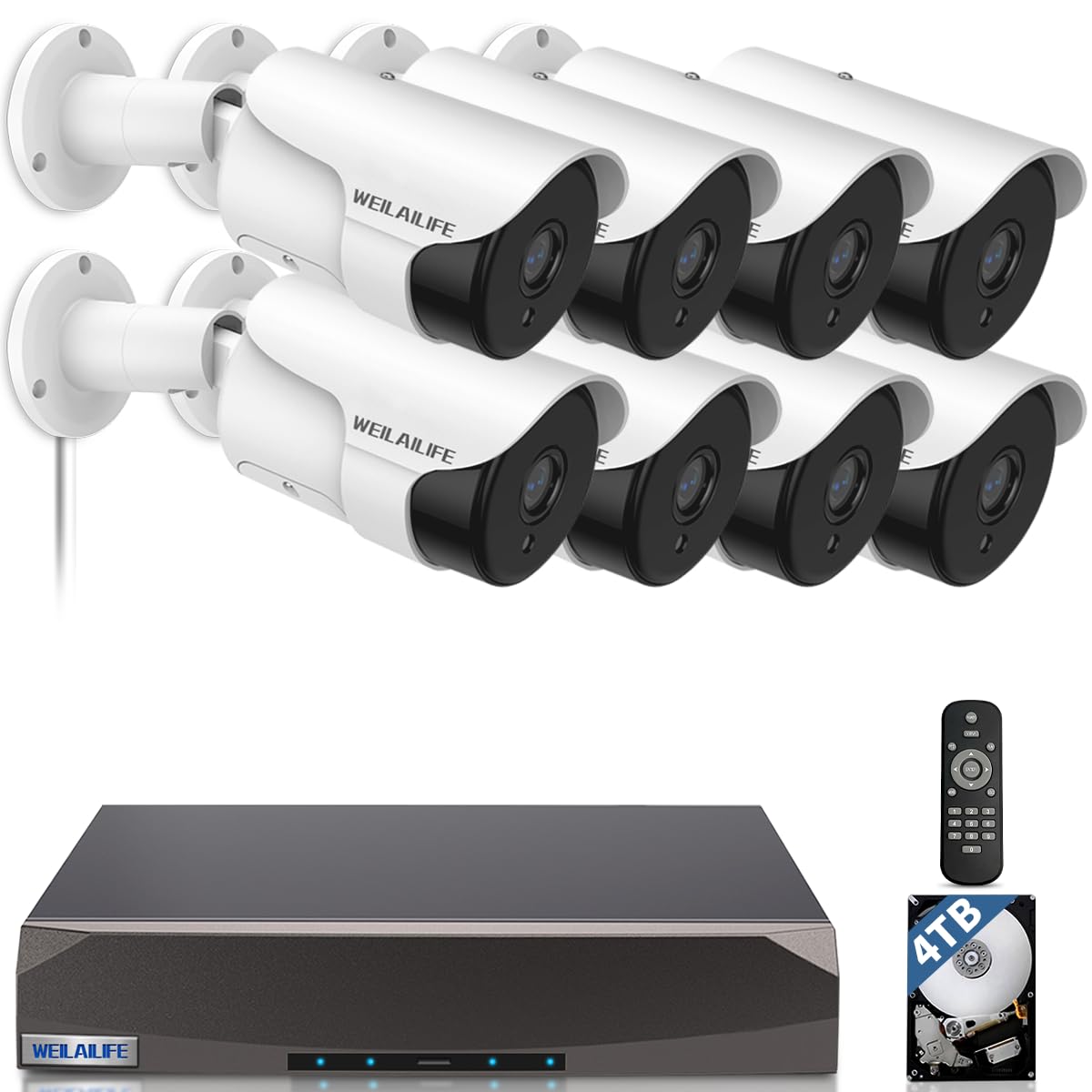 中古] WEILAILIFE 防犯カメラ 7チャンネル (4TB HDD) 中古