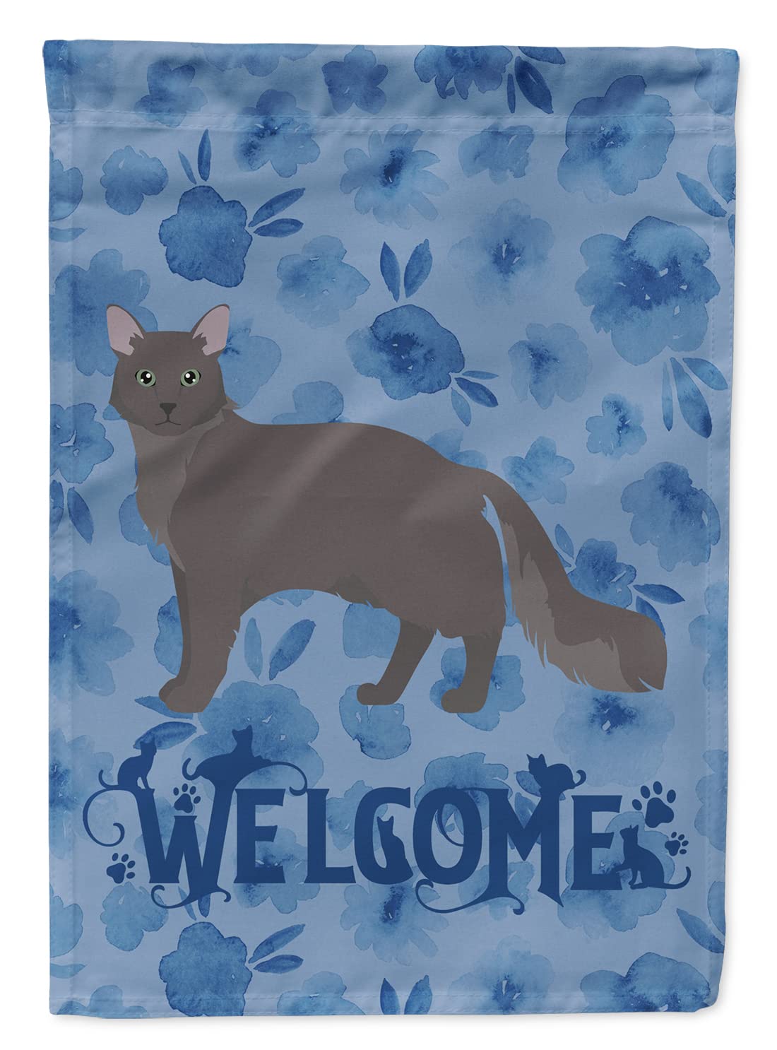 Drapeau de jardin Nebelung Cat Welcome Flag Canvas pour embellir votre entrée