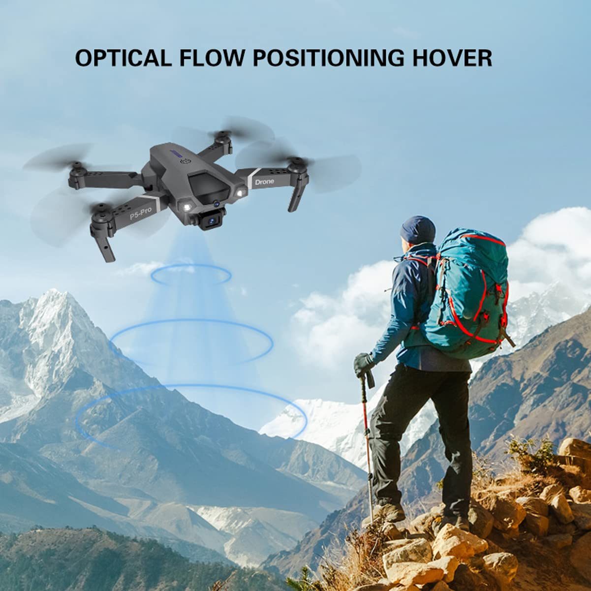 Droni RC Pieghevoli con Fotocamera 4K HD per Adulti, Mini Drone per Principianti, prevenzione Intelligente degli Ostacoli, sensore di gravità, Posizionamento del Flusso Ottico al Passaggio d
