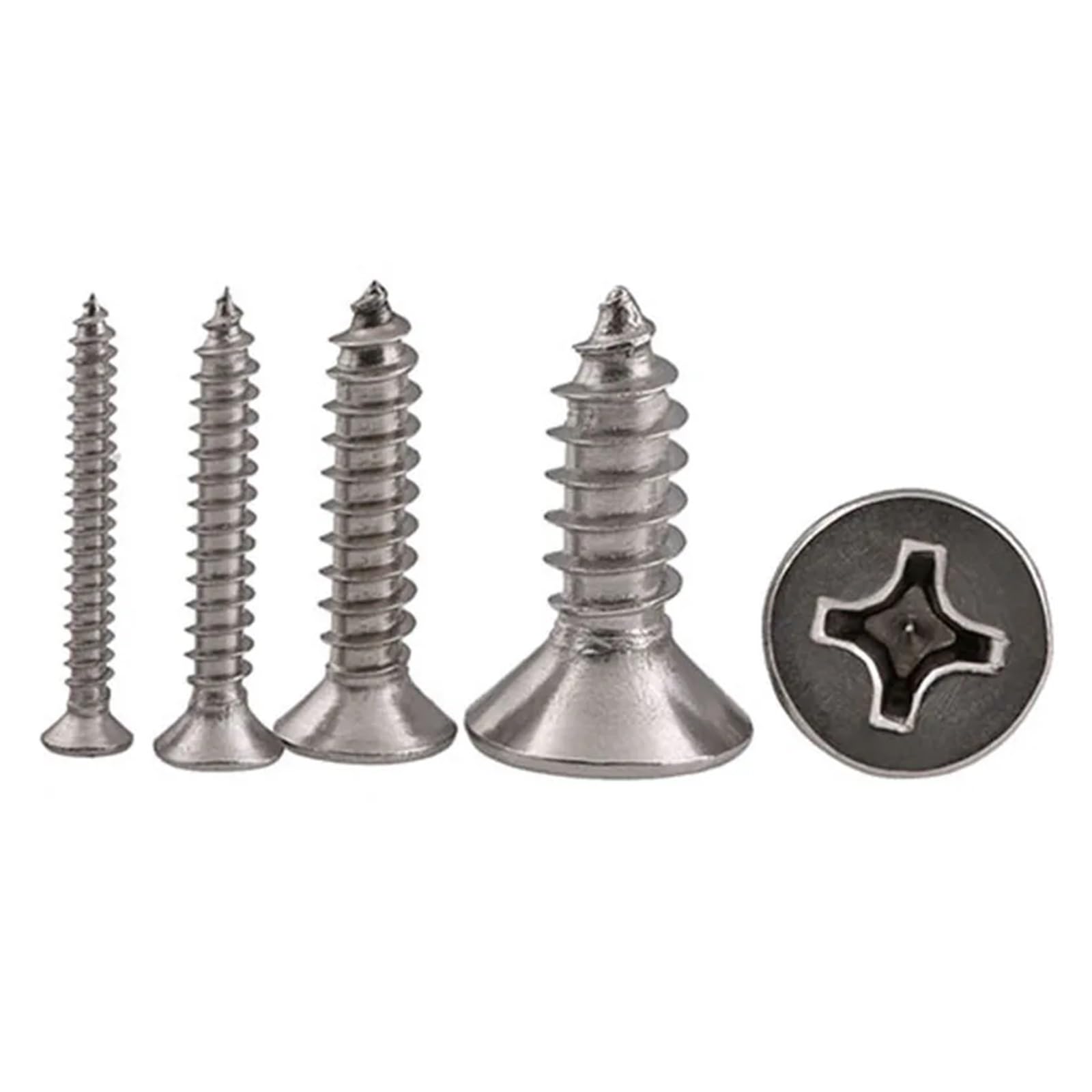 20 tornillos, M4, M5 316 de acero inoxidable con cabeza avellanada en cruz, tornillos planos DIN 7982 ISO 7050 (M5, 12 mm)