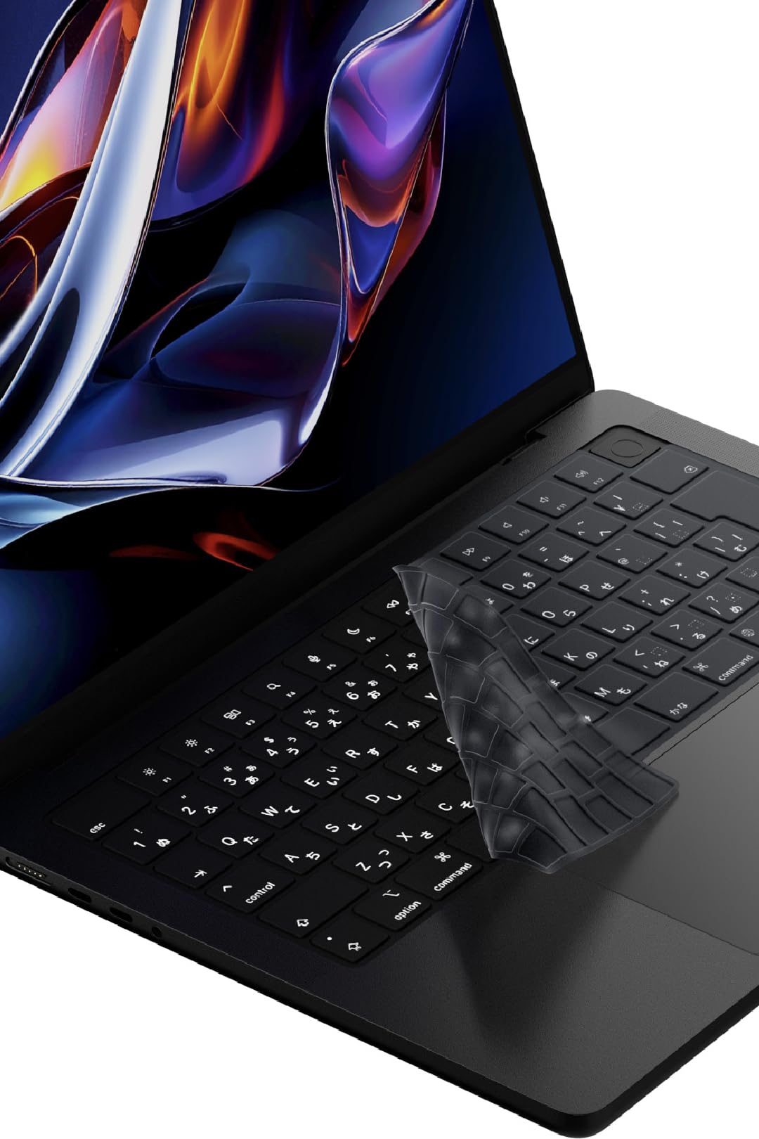【Macbook Neo/Air/Pro 対応】極薄キーボードカバー タイピングでズレない [13/14/15/16インチ | M5/M4/M3/M2シリーズ対応] 自然な見た目 日本語JIS配列 HOGOTECH (マットブラック) - 2