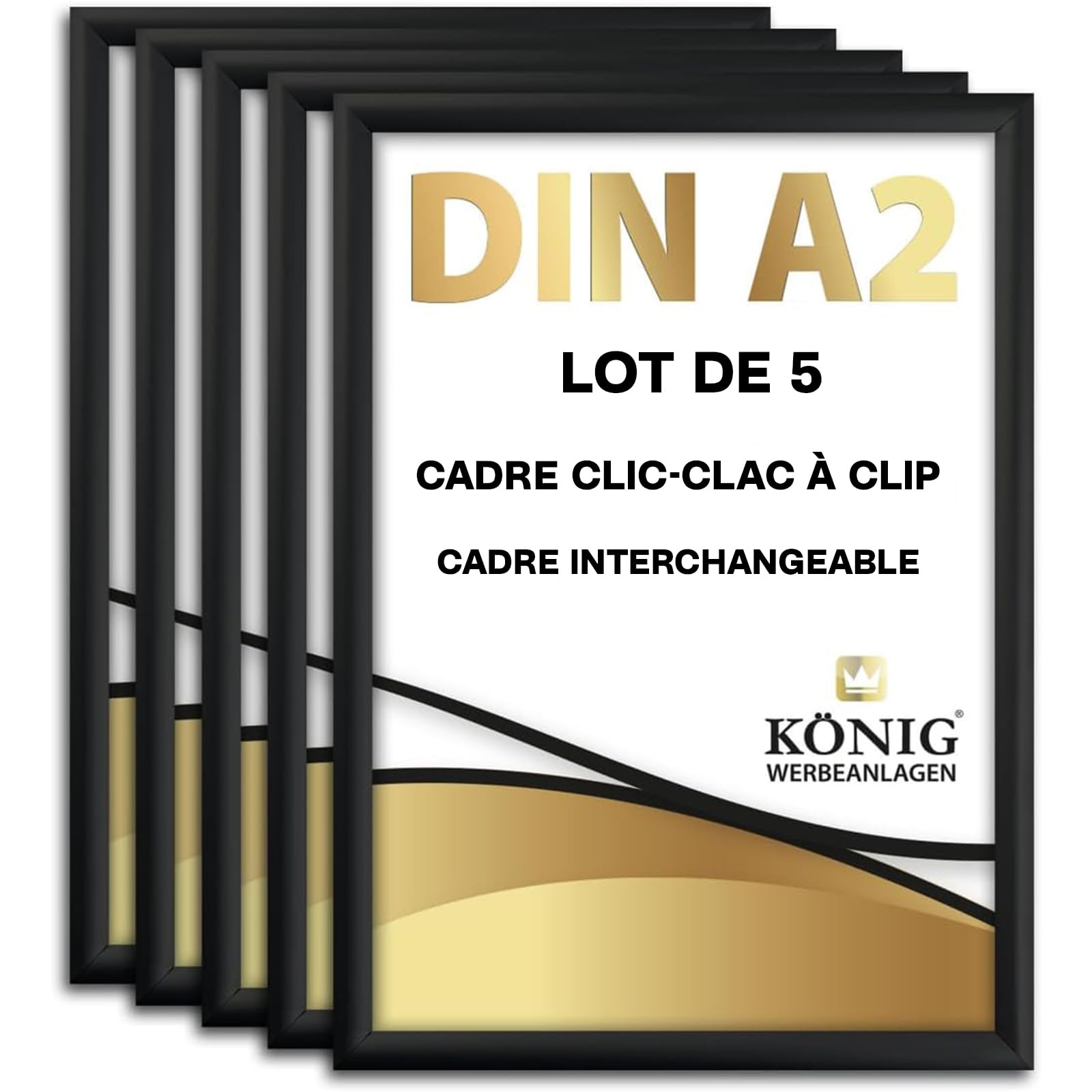 Cadre clic-clac noir A2 Dreifke pour afficher vos menus et posters au restaurant