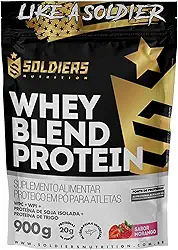 Whey Blend Protein Concentrado e Isolado - 900g - Soldiers Nutrition (900g, Morango)