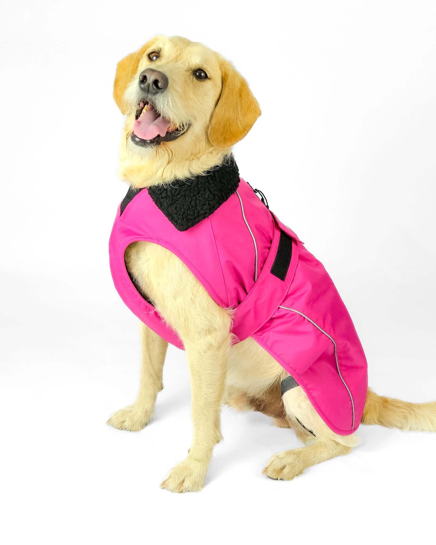 Dryrobe® Dog Coat - Waterproof & Windproof with Fleece Lining - Extra Extra Large - Pink/Black