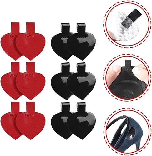 Vista 7 de 6 pares de cuidado alto soporte anti pie mujeres pegatinas almohadillas antideslizante para pies de PU inserción y forro almohadillas de cojín: Rojo