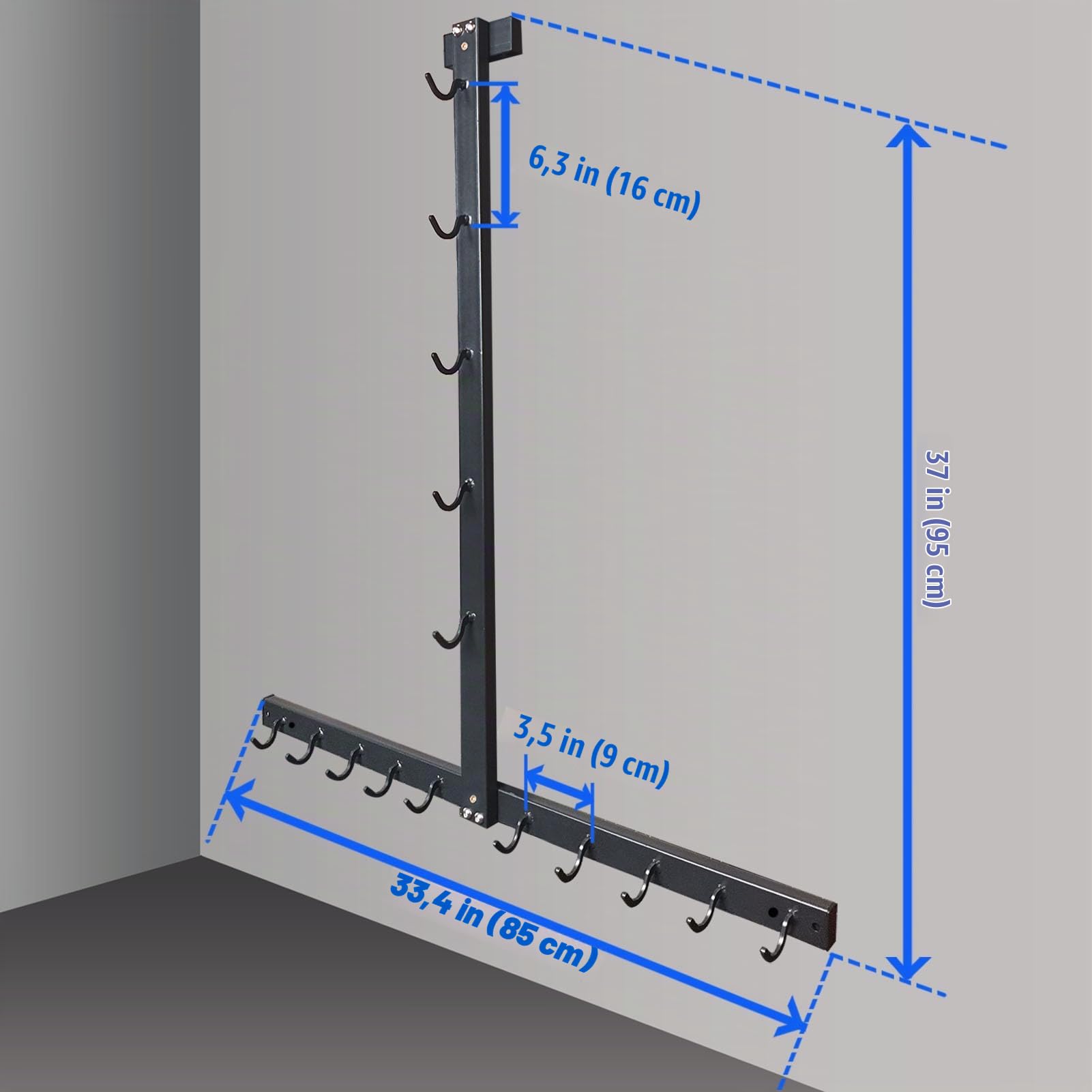 Gym Fitness LAT Pull Down Bar Storage Rack per Mag Grip, Heavy Duty A-Frame Stand per LAT Pulldown Attachments & LAT Bar