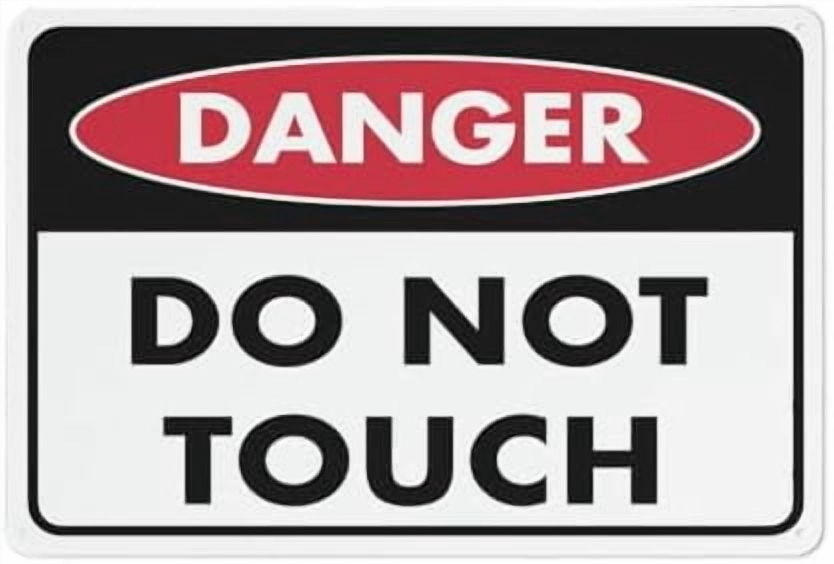 (2-Pack) Metal Tin Sign Danger Do Not Touch Sign Signs 12X8 Inch Rust Free,Uv Ink Printing,Durable Outdoor For Home