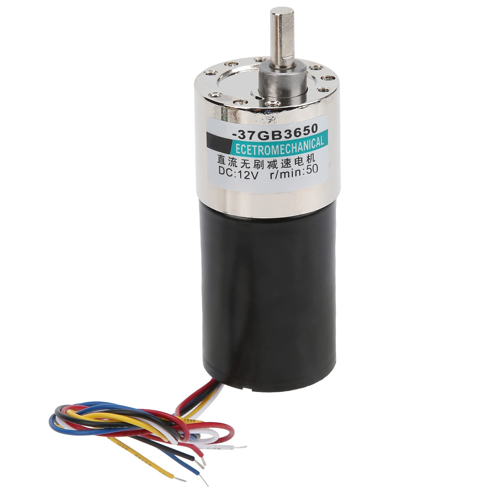Mini motor reductor sin escobillas de cobre DC12V de baja velocidad para micromaquinaria XD-37GB3650 (50 rpm/min)