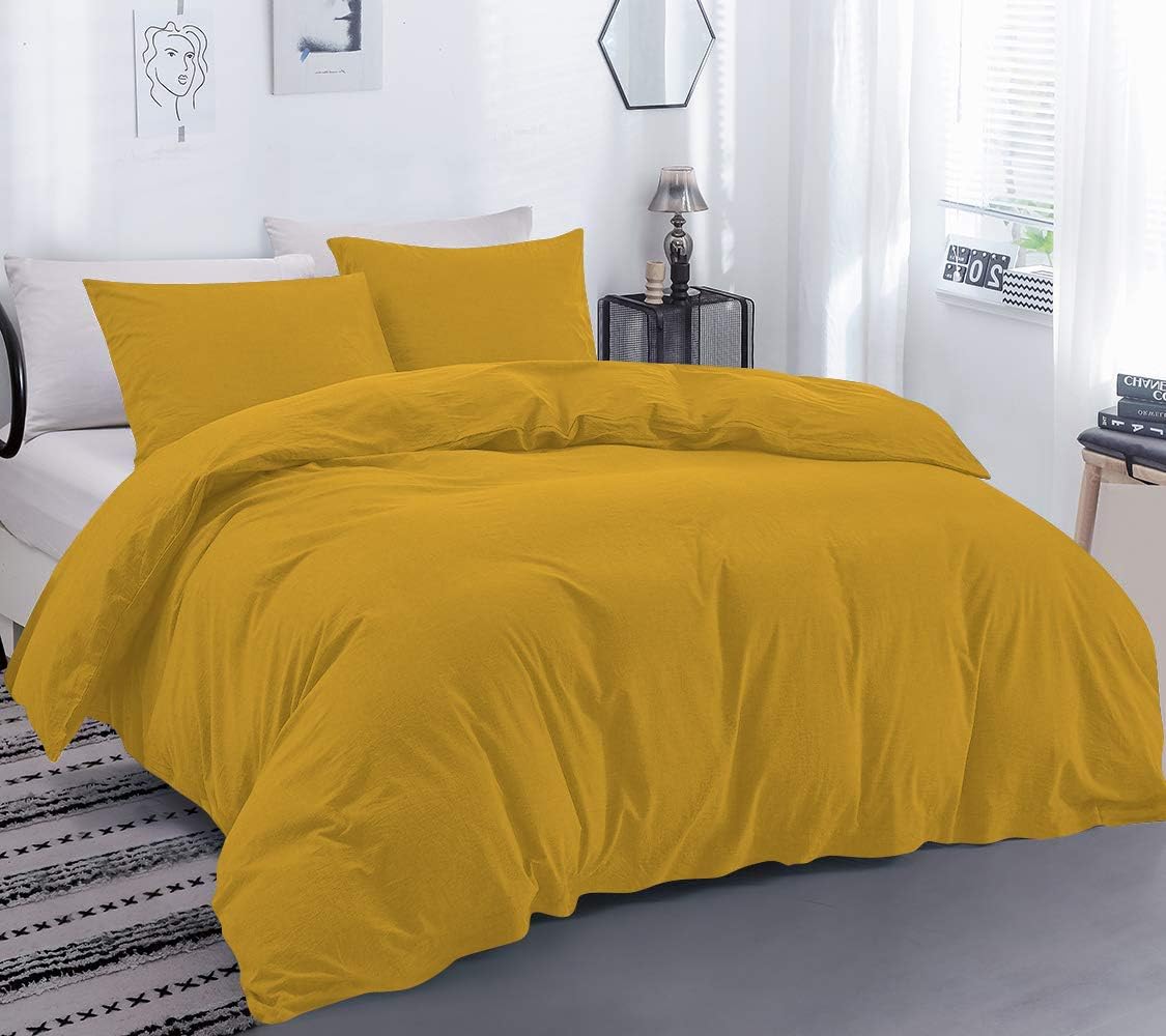 1 Piece Comforter and 3 Piece Duvet Cover Olympic Queen by High Kotton Premium 800 Thread Count 100% Egyptian Cotton Deep Solid Luxurious Hotel Class Bedding Super Soft Gold