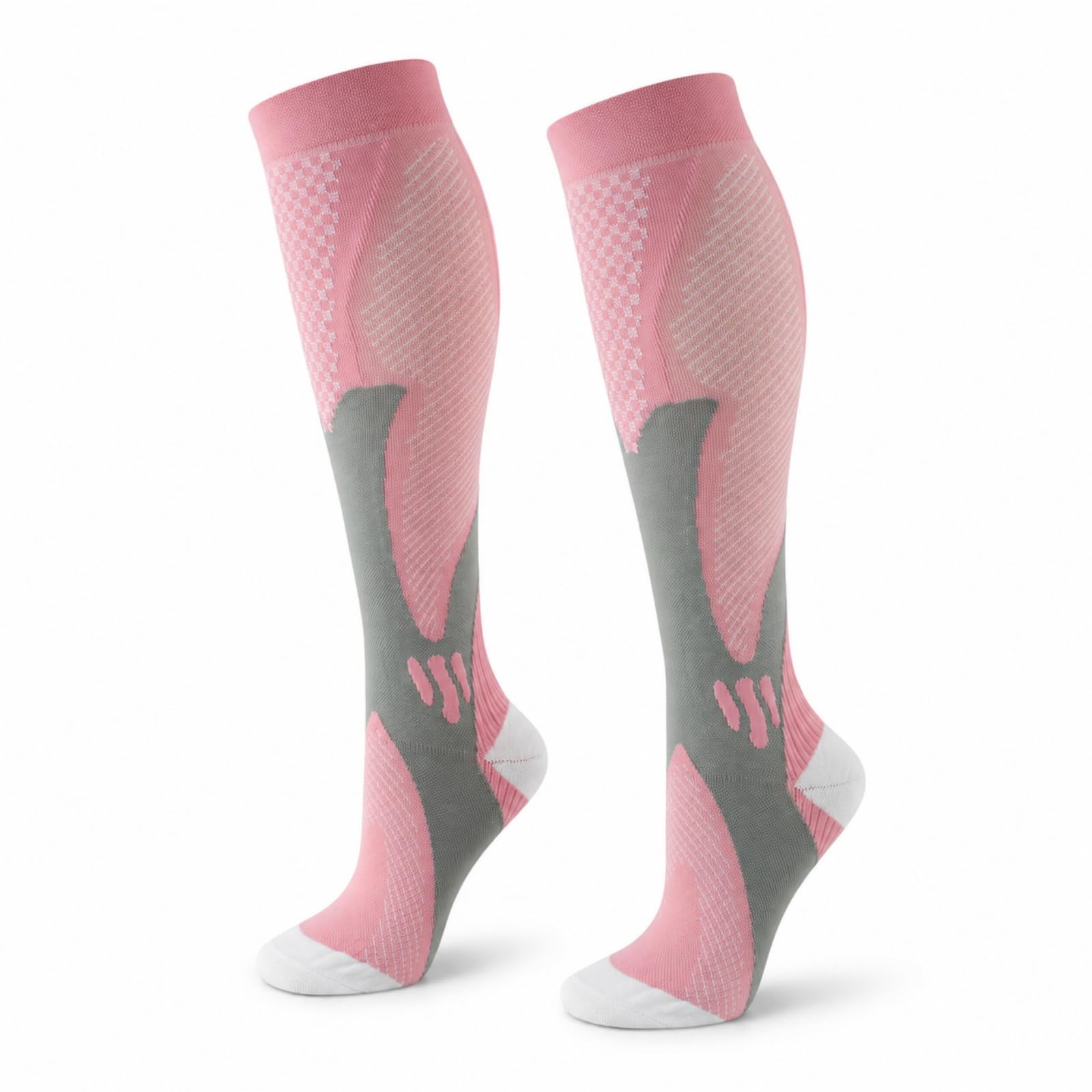 Calze Nursiv Compressione Graduale 20-30 mmHg Uomo e Donna, Calze Compressione Lunghe Traspiranti con Supporto per Polpacci e Caviglie, Ideali per Lavoro, Viaggi, Sport