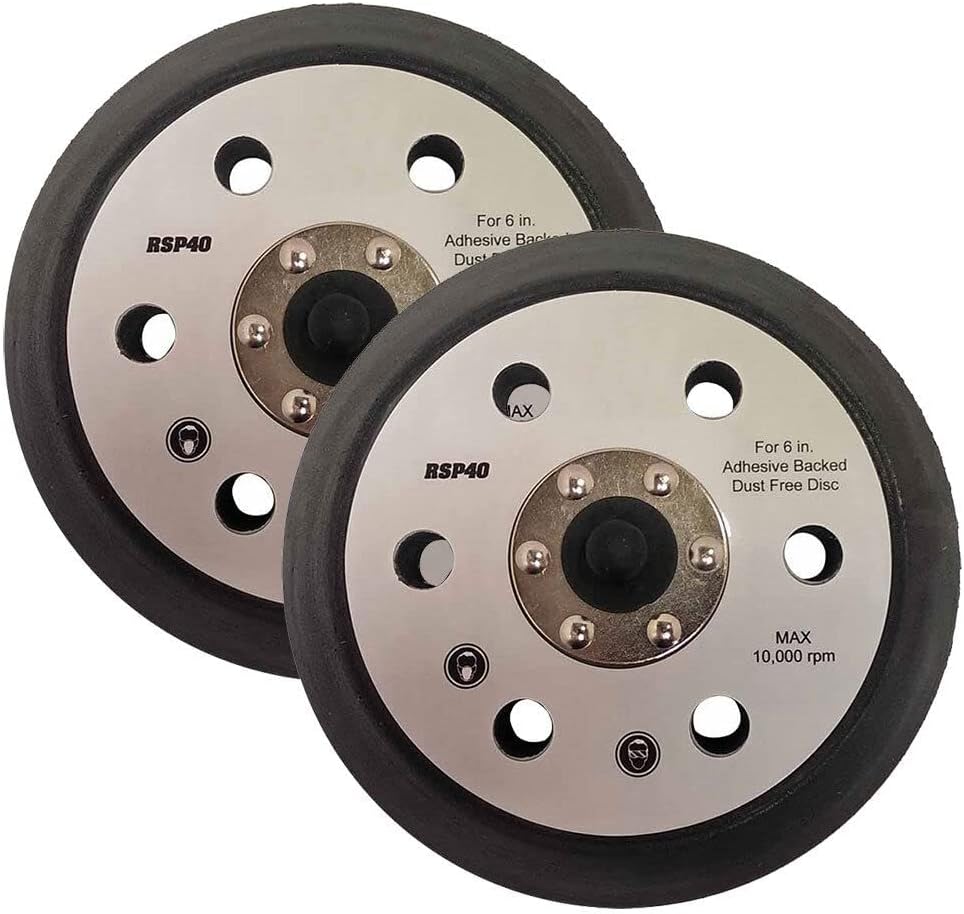 Replacement 2-Pack 17000 6 Inch PSA/Adhesive Back Sanding Pad with 6 Holes for Porter Cable 7336 7335 for Superior Pads for Abrasives RSP40