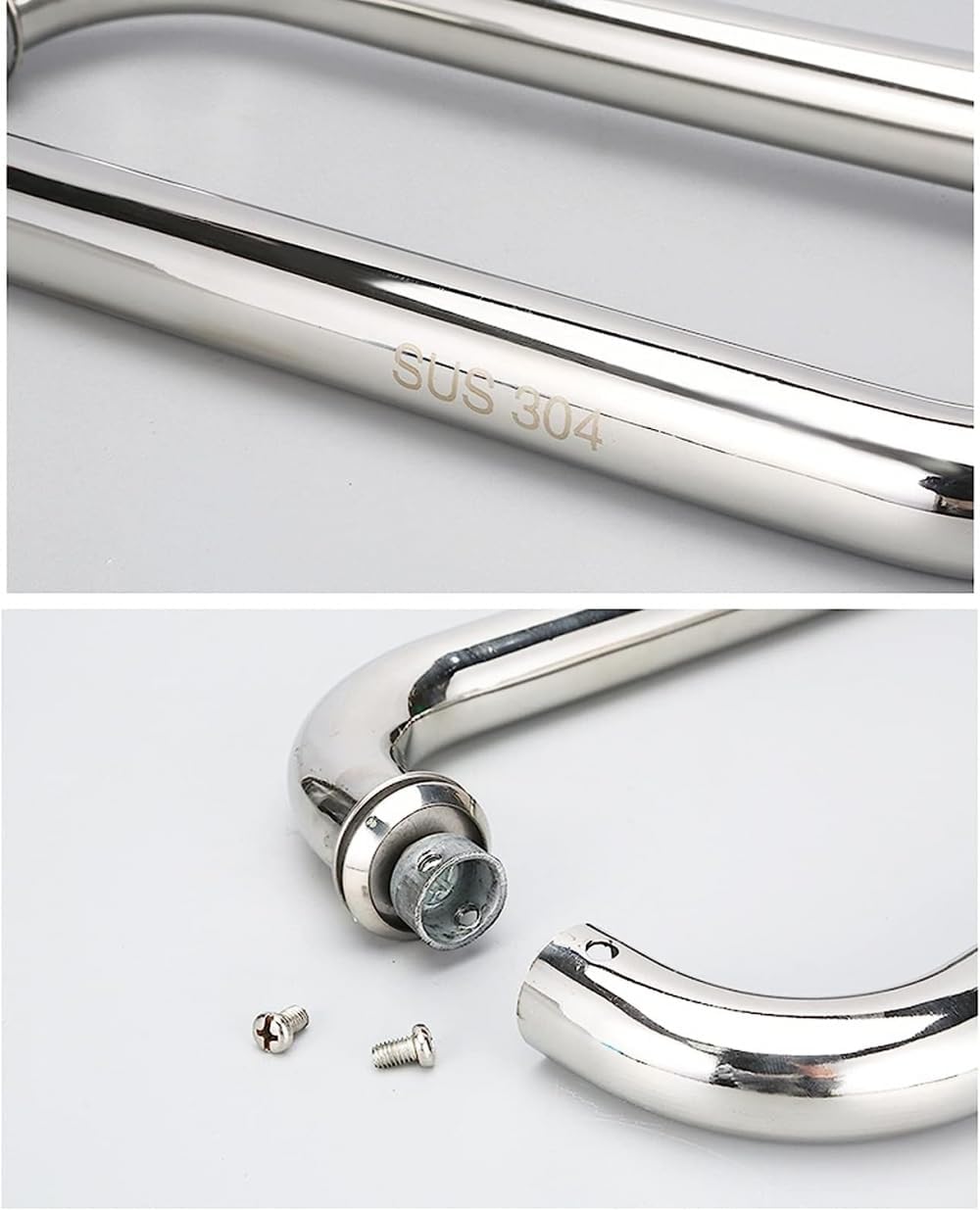 Push and Pull Shower Door Handle Stainless Steel Replacement Sets Bathroom Door Knobs Grab Bar Suitable for Shower Enclosures,Office-275mm