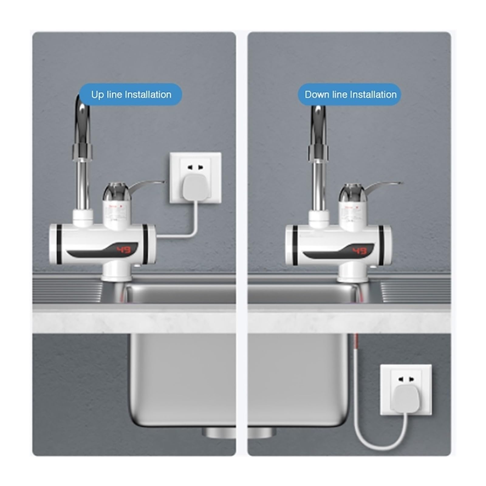 Natychmiastowy bezzbiornikowy elektryczny podgrzewacz ciepłej wody kran kuchnia natychmiastowe ogrzewanie z kranu zimnej łazienka - Specyfikacja hydro(Lateral With Shower)