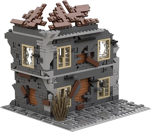 SAYN - Edificios militares de escena militar de la Segunda Guerra Mundial - Bloque de construcción de escenas de batalla de ruinas militares de la