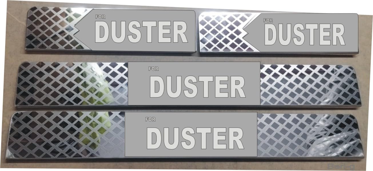 Sill Plate Door Guard Foot Step in Stainless Steel Non led Self-Adhesive Car Door Entry Guard Protector Duster (Set of 4 Pcs)-image-13