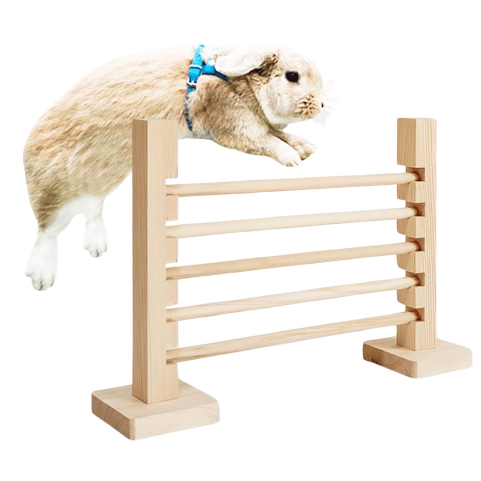 Copfeu Pet Toys - Rabbit Equipment, Adjustable Jump Bar, Hurdle Fence | Wooden Obstacle Set for Rabbits, Interactive Training Toys, Height-Adjustable