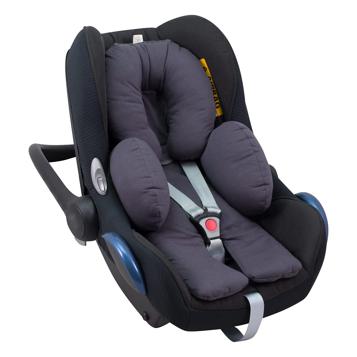JYOKO KIDS Riduttore Antiallergico universale per Ovetto, Passeggino, Navicella 100% cotone (Marengo, Supporto per testa e corpo)