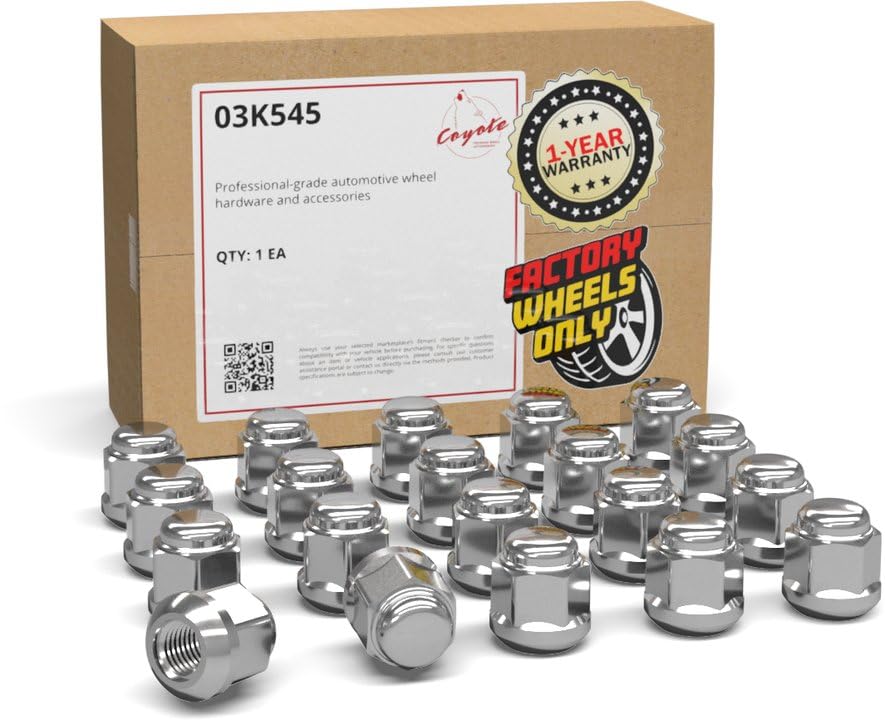 Image of Wheel Accessories Parts 20 Pcs M12x1.5 12x1.5 Thread OEM Style Lug Nuts 0.96 inch Long Chrome 3 /4 inch 19mm Hex Fits Alloy Wheels 2011+ Accord Civic 90304-SA5-013 ｜ 611-075
